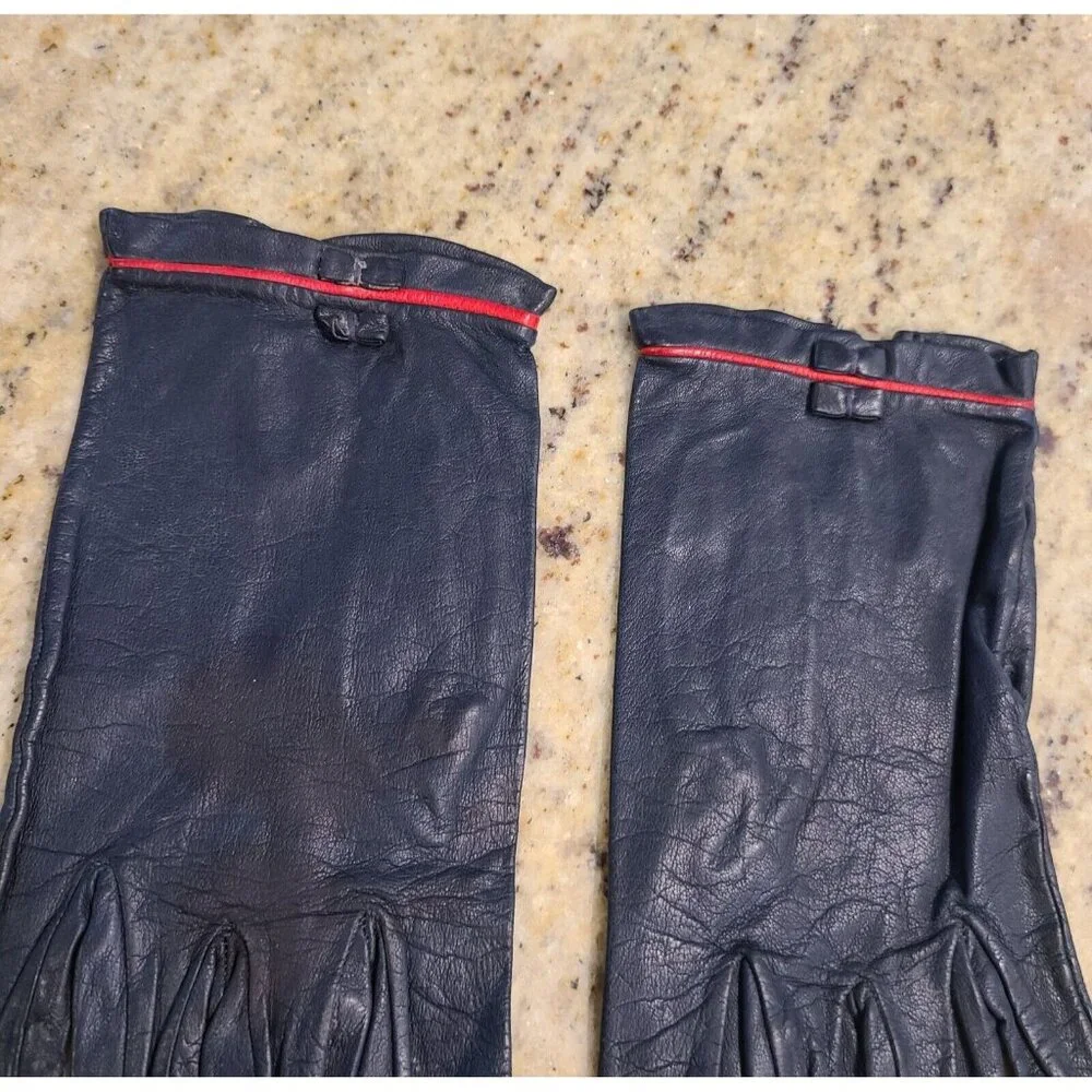 Vintage Size S Blue Leather Formal 8